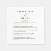 Leuke Feiten Elegante Groene & Witte Bruiloft Servet (Voorkant)