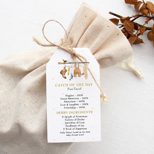 Leuke Feiten Fisherman's Derby Baby shower Bedankt Cadeaulabel
