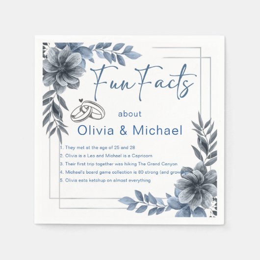 Leuke feiten Floral Moderne bruiloft servetten (Voorkant)