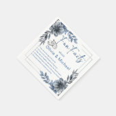 Leuke feiten Floral Moderne bruiloft servetten (Hoek)