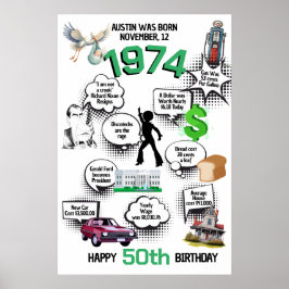 Leuke Feiten Geboren in 1974 Foam Board Welkomstbo Poster