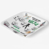 Leuke feiten Geboren in 1974 Verjaardag Papieren Bordje (Gebogen)