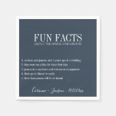 Leuke Feiten Gedempte Navyblauwe Persoonlijke Uitv Servet (Voorkant)