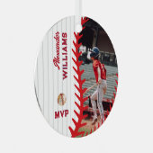 Leuke Feiten GEPERSONALISEERDE Foto Softbal Honkba Metalen Ornament (Voorkant Rechts)