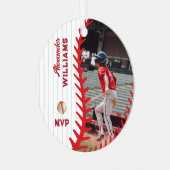 Leuke Feiten GEPERSONALISEERDE Foto Softbal Honkba Metalen Ornament (Voorkant links)