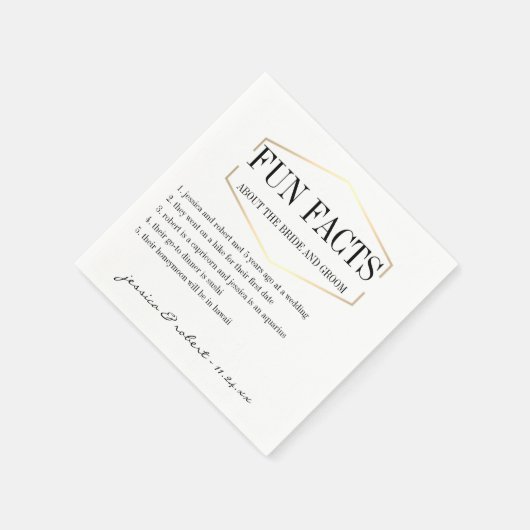 Leuke Feiten Goud Gepersonaliseerde Papieren serve Servet (Hoek)