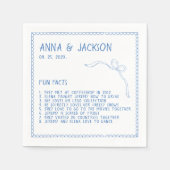 Leuke feiten Hand Geïllustreerd Blauwe Bruiloft Se Servet (Voorkant)