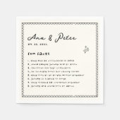 Leuke feiten Hand Geïllustreerde Bruiloft Feestser Servet (Voorkant)