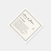 Leuke feiten Hand Geïllustreerde Bruiloft Feestser Servet (Hoek)