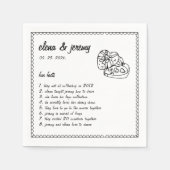 Leuke feiten Hand Geïllustreerde Bruiloft Feestser Servet (Voorkant)