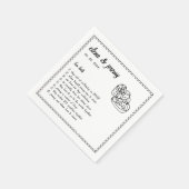 Leuke feiten Hand Geïllustreerde Bruiloft Feestser Servet (Hoek)