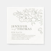 Leuke feiten hand getrokken bloemensalie groene br servet (Voorkant)