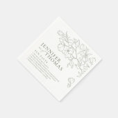 Leuke feiten hand getrokken bloemensalie groene br servet (Hoek)