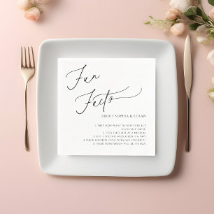 Leuke feiten kalligrafie bruiloft wit servet