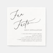 Leuke feiten kalligrafie bruiloft wit servet (Voorkant)