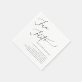 Leuke feiten kalligrafie bruiloft wit servet (Hoek)