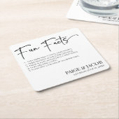 Leuke Feiten Klassieke Minimalistische Bruiloft Kartonnen Onderzetters (Schuin)
