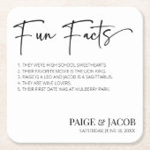 Leuke Feiten Klassieke Minimalistische Bruiloft Kartonnen Onderzetters (Voorkant)