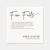 Leuke Feiten Klassieke Minimalistische Bruiloft Servet (Voorkant)