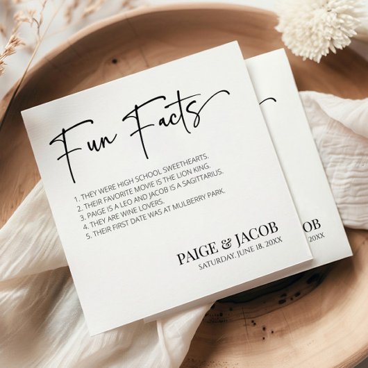 Leuke Feiten Klassieke Minimalistische Bruiloft Servet