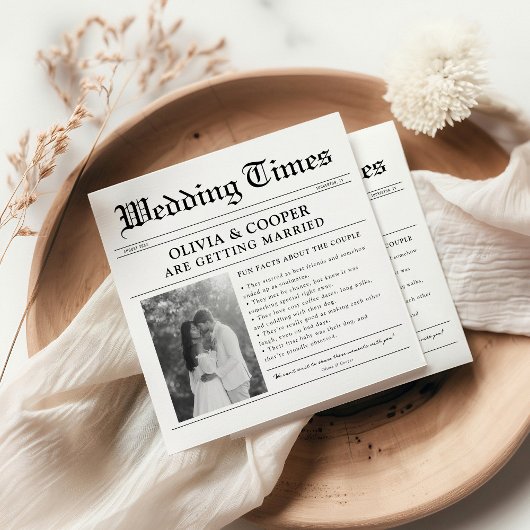 Leuke Feiten Krant Huwelijk Servet