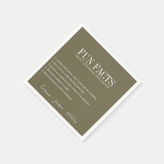 Leuke feiten Martini Olive gepersonaliseerd Servet (Hoek)