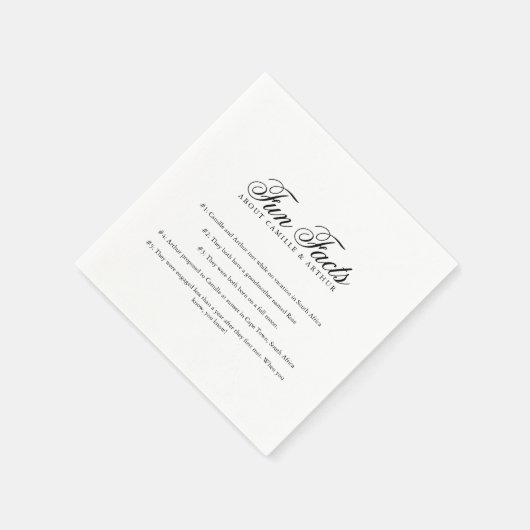 Leuke feiten minimalistisch monogram script papier servet (Hoek)