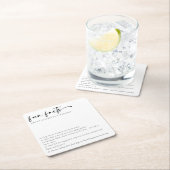 Leuke feiten minimalistisch script bruiloft kartonnen onderzetters (Insitu)