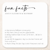 Leuke feiten minimalistisch script bruiloft kartonnen onderzetters (Voorkant)