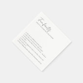 Leuke feiten minimalistisch script bruiloft servet (Hoek)