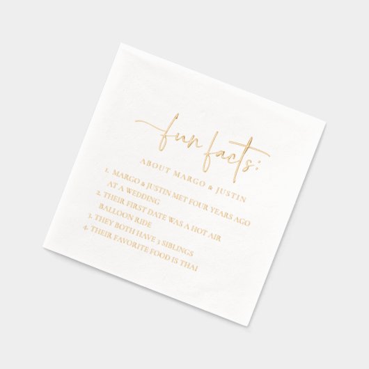 Leuke feiten minimalistische bruiloft folie servetten (Links)