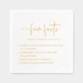 Leuke feiten minimalistische bruiloft folie servetten (Voorkant)