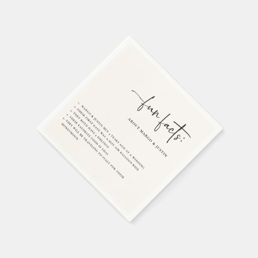 Leuke feiten minimalistische bruiloft servet (Hoek)