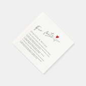 Leuke feiten minimalistische Modern Script bruilof Servet (Hoek)