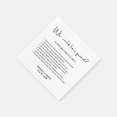 Leuke Feiten Modern Minimalistisch Script Bruiloft Servet (Hoek)