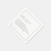 Leuke feiten Moderne chique minimalistische bruilo Servet (Hoek)