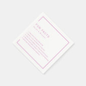 Leuke feiten Moderne chique minimalistische bruilo Servet (Hoek)