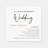 Leuke feiten Moderne chique minimalistische bruilo Servet (Voorkant)