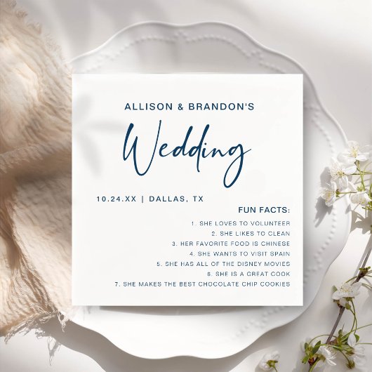 Leuke feiten Moderne chique minimalistische bruilo Servet