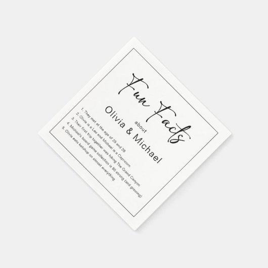 Leuke feiten Moderne chique minimalistische bruilo Servet (Hoek)