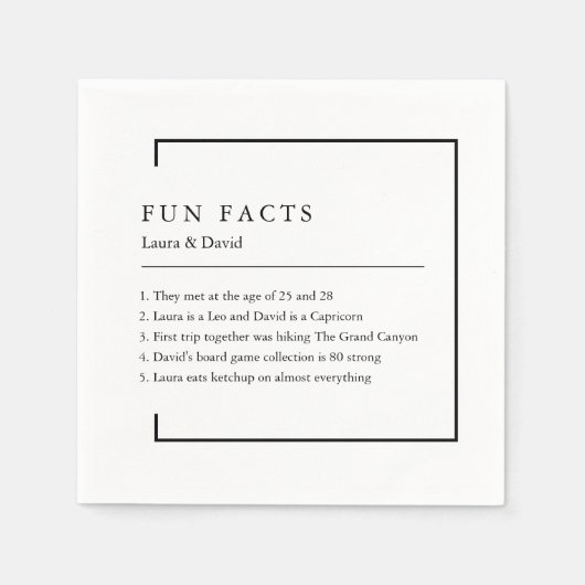 Leuke feiten Moderne chique minimalistische bruilo Servet (Voorkant)