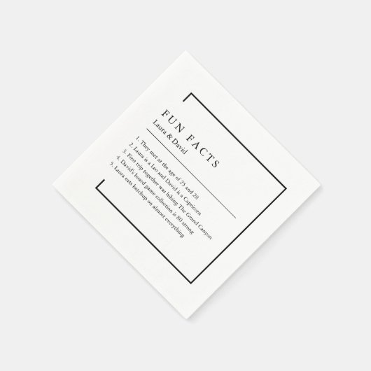 Leuke feiten Moderne chique minimalistische bruilo Servet (Hoek)