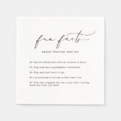 Leuke feiten Moderne elegante kalligrafie bruiloft Servet (Voorkant)