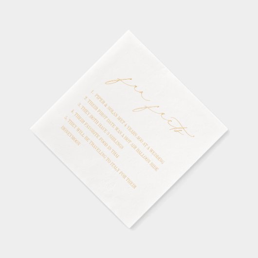 Leuke feiten Moderne minimalistische bruiloft Folie Servetten (Rechts)