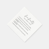 Leuke Feiten Moderne Typografie Zwart Wit Bruiloft Servet (Hoek)