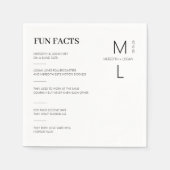 Leuke feiten monogram bruiloft servetten (Voorkant)
