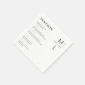 Leuke feiten monogram bruiloft servetten (Hoek)