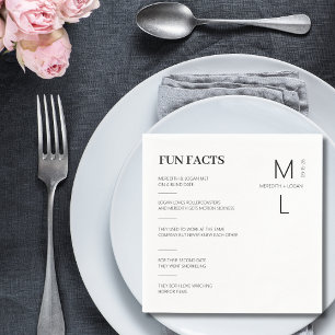 Leuke feiten monogram bruiloft servetten