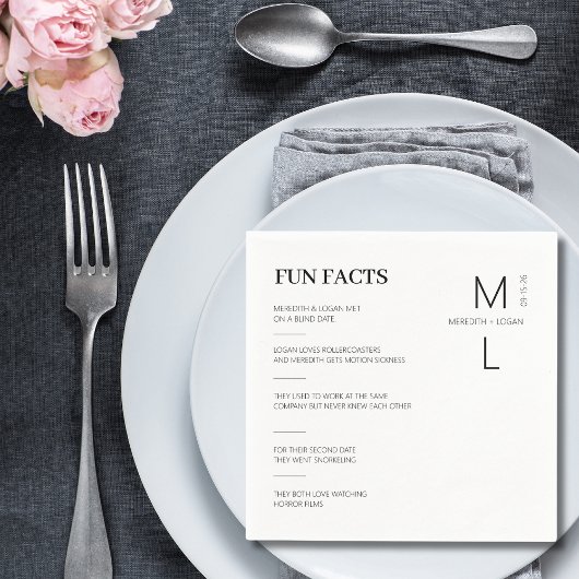 Leuke feiten monogram bruiloft servetten