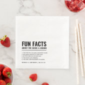 Leuke feiten over de bruid + bruidegom bruiloft servet (Insitu)